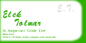 elek tolmar business card