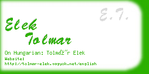 elek tolmar business card